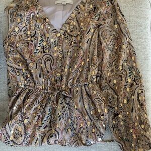 LOFT Taupe Paisley with Gold Foil